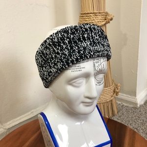 Knit Head Warmer Black White Headband